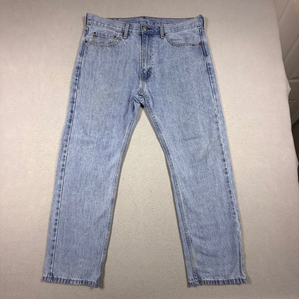 Levis 501 Original Fit Light Wash Denim Jeans Mens 36x30 Straight Leg Pants